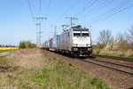 BR 186/491753/186-433-9-railpool-gmbh-fuer-metrans 186 433-9 Railpool GmbH für METRANS Rail s.r.o. mit einem Containerzug in Stendal und fuhr weiter in Richtung Magdeburg. 21.04.2016