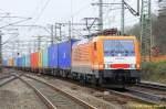 BR 189/416295/locon-189-820-mit-containerzug-in Locon 189 820 mit Containerzug in Hamburg-Harburg Richtung Hamburg-Waltershof am 26.03.2015