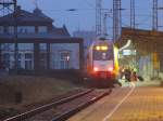 br-445-odeg-kiss/483811/et-445111-als-oe-von-cottbus ET 445.111 als OE von Cottbus nach Wismar kurz vor der Ausfahrt im Bahnhof Bad Kleinen.05.03.2016