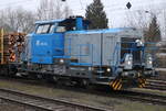 650 077-7 stand am 15.02.2023 in Rostock-Bramow.