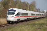 411 054-0 als ICE 1727(Warnemünde-München)bei der Durchfahrt in Rostock-Lichtenhagen.06.04.2019