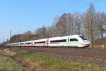 ICE 4 - Tz 9050 (812 050-4) auf den Weg nach Bremen. Tostedt - Dreihausen, 26.03.2021