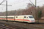 ice/908136/ice-401-071-6-ist-auf-den ICE 401 071-6 ist auf den Weg nach Hamburg und durchfährt soeben den Bahnhof Rotenburg -Wümme, Datum: 29.01.2026.