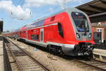 bayern/566074/445-044-4twindexx-varioals-dbz-74675-von 445 044-4(Twindexx Vario)als Dbz 74675 von Rostock Hbf nach Hennigsdorf bei der Ausfahrt im Rostocker Hbf.14.07.2017