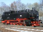 Mit Problemen mu die Neue 99 1781-6,am 19.April 2012,eine Pause in Putbus einlegen.