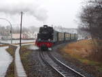 Am 12.Januar 2019 dampfte die 99 4802,mit ihren Zug nach Putbus,aus Baabe.