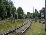 Formsignale/786090/in-bad-lobenstein-gibt-es-noch In Bad Lobenstein gibt es noch die alten Gleissperrsignale.Am 30.August 2022.