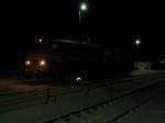 Nachtaufnahmen/106707/bis-zur-wiedervereinigung-war-sie-bei Bis zur Wiedervereinigung war Sie bei der Bundesbahn die strkste Diesellok: H.F.Wiebe 320 001-1 am 02.Dezember 2010 in Bergen/Rgen