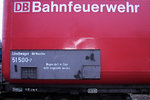 DB Bahnfeuerwehr - 51 500-7 Löschwasserwagen auf Basis eines Schweröl - Kesselwagen. Maschen den 02.03.2011
