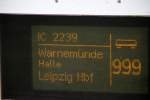 zugzielanzeige/370725/wagen-999-gesehen-am-ic-2239warnemuende-leipzigin Wagen 999 gesehen am IC 2239(Warnemnde-Leipzig)in Warnemnde.28.09.2014