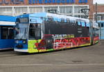 6N-1 Wagen 687 stand am Nachmittag des 26.03.2021 auf dem Betriebshof der Rostocker Straßenbahn AG.