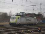 Seltene Gste im Rostocker Hbf Captrain 186-149-1 wartet auf ihren nchsten Einsatz.20.01.2012 