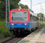 EGP-Sonderzug von Warnemnde nach Pritzwalk bei der Durchfahrt im Bahnhof Rostock-Bramow.10.08.2013