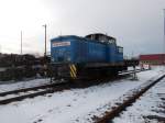 eisenbahngesellschaft-potsdamegp/405218/die-an-baltic-port-mukran-vermietete Die an Baltic Port Mukran vermietete EGP V60.08,am 07.Februar 2015,in Mukran.