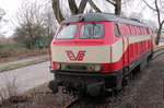 evbevb-logistik/510955/evb-420-01-ex-db-- EVB 420 01 (ex DB - V 169) am 08.01.2012 in Hamburg - Waltershof (Dradenau).