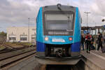 Weltpremiere Wasserstoff - evb 554 510 am 03.10.2022 in Bremervörde Bahnhof.