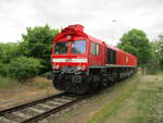 MEG/735109/die-meg-266-442am-13juni-2021zuhause Die MEG 266 442,am 13.Juni 2021,Zuhause im Werkbahnhof Rüdersdorf.