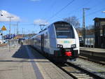 ODEG/693477/die-gesamte-strecke-von-sassnitz-bis Die gesamte Strecke von Sassnitz bis Rostock abfahren durfte der ODEG 4746 301 am 21.März 2020.Halt in Bergen/Rügen.