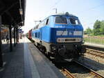 BR 218/885010/von-stralsund-bis-bergenruegen-durfteam-14juni Von Stralsund bis Bergen/Rügen durfte,am 14.Juni 2025,die PRESS 218 055 am Sonderzug Leipzig-Putbus sein.