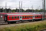 Dieser AByuuz 407.2 von DB-Regio Nordost Rostock stand am 12.07.2014 ohne Lok im BW Rostock Hbf abgestellt.