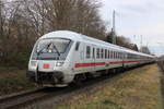 DB-Wagen/725142/ic-2239warnemuende-leipzigbei-der-durchfahrt-am-29012021 IC 2239(Warnemünde-Leipzig)bei der Durchfahrt am 29.01.2021 gegen 13:58 Uhr in Rostock-Bramow.