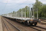 Guterwagen/660390/am-10062019-stand-der-holz-leerzug-von Am 10.06.2019 stand der Holz-Leerzug von Stendal-Niedergröne nach Rostock-Bramow in Rostock-Bramow.
