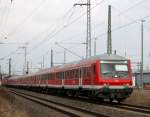 IRE18539(Ersatzzug)von Rostock Hbf nach Berlin Hbf(tief) bei der Ausfahrt im Rostocker Hbf.28.02.2014 
