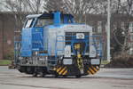 650 077-7 der Firma Vossloh Locomotives GmbH stand am 02.12.2017 im Rostocker Fracht und Fischereihafen.