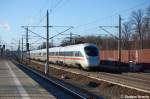 ice 411 005-2 'Dresden' in Rathenow. Es k�nnte sich um einem umleiter aus Hamburg-Altona handeln. 15.01.2012