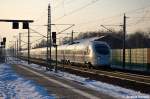 ice 411 502-8 'Neubrandenburg' als ICE 1539 von K�ln Hbf nach Berlin Ostbahnhof & 411 559-8 'Passau' als ICE 1549 von D�sseldorf Hbf nach Berlin Ostbahnhof in Rathenow. 30.01.2012