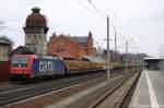 482 046-0 SBB Cargo die fr Raildox fhrt mit Holzzug in Rathenow in Richtung Stendal unterwegs.