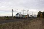 37028 akiem fr evtl. ITL - Eisenbahngesellschaft mbH mit einem Containerzug in Vietznitz und fuhr in Richtung Wittenberge weiter. 14.10.2013