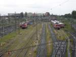 lubeck Blick zum BW-L�beck,recht&acute;s wartet 143 343-2 auf den n�chsten Einsatz.(19.06.10)