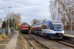 OLA VT 0006 der OLA wartet auf die R�ckfahrt nach Rathenow und die Ludmilla wartet auf ihren n�chsten Einsatz. 10.12.2011