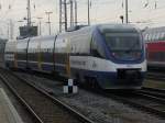 OLA OLA-Triebwagen 0009 verlie� am 05.Dezember 2009 den Rostocker Hbf nach G�strow.