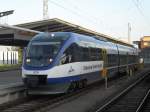 OLA OLA 80023 von Rostock Hbf Richtung G�strow kurzvor der Abfahrt 
um 06.02 Uhr im Rostocker Hbf(05.06.10)   
