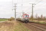 br-5370-eu46-siemens-vectron-ms/489166/pkp-vectron-eu46-501-5370-013-2-mit PKP Vectron EU46-501 (5370 013-2) mit einem Containerzug in Stendal und fuhr weiter in Richtung Magdeburg. 08.04.2016