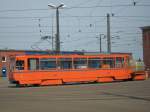 rostock Tatra T6 Wagen 551 als Neue Arbeitstram stand am 13.04.10 auf dem Gel�nde der Rostock-Stra�enbahn AG 