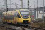 Rostock-Spezial Der Dauergast zwischen Rostock und G�storw bei der Ausfahrt im Rostocker Hbf.11.12.2011