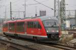 Rostock-Spezial DB-Regio 642er auf Testfahrt?kurz nach der Ausfahrt im Rostocker Hbf.11.12.2011