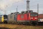 Rostock-Spezial RBH109(143 936-39+RBH 110(143 084-2)+ER20-006 abgestellt in H�he Haltepunkt Rostock-Dierkow.21.12.2011