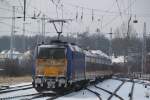 Rostock-Spezial 146 522-8+InterConnex 68903 von Leipzig Hbf nach Warnem�nde kurz nach der Ausfahrt im Rostocker Hbf.29.01.2012