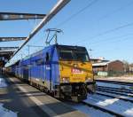 Rostock-Spezial 146 519-4+146 522-8+InterConnex 68904 von Warnem�nde nach Leipzig Hbf kurz vor der Ausfahrt im Rostocker Hbf.30.01.2012