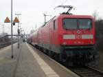 S-Bahn Rostock 112 190-4(BW Rostock)mit S2 von Warnem�nde nach G�strow kurz vor der Ausfahrt im Bahnhof Rostock-Bramow.(30.03.10)