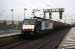 TXL - TX Logistik AG ES 64 F4 - 150 (189 150-6) MRCE Dispolok GmbH f�r TXL - TX Logistik AG mit Kesselzug in Wittenberge. 22.12.2011