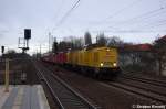 V100 203 313-2 (Vorspannlok) & 203 303-3 (Zuglok) DB Netz AG mit einem Hilfszug und Ausbildungszug Gefahrgut am Haken in Berlin Jungfernheide Richtung Berlin Westend unterwegs. 03.01.2012