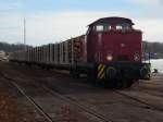 V60 PBSV-Lok Nr.06 am 28.Februar 2010 im Stralsunder S�dhafen.