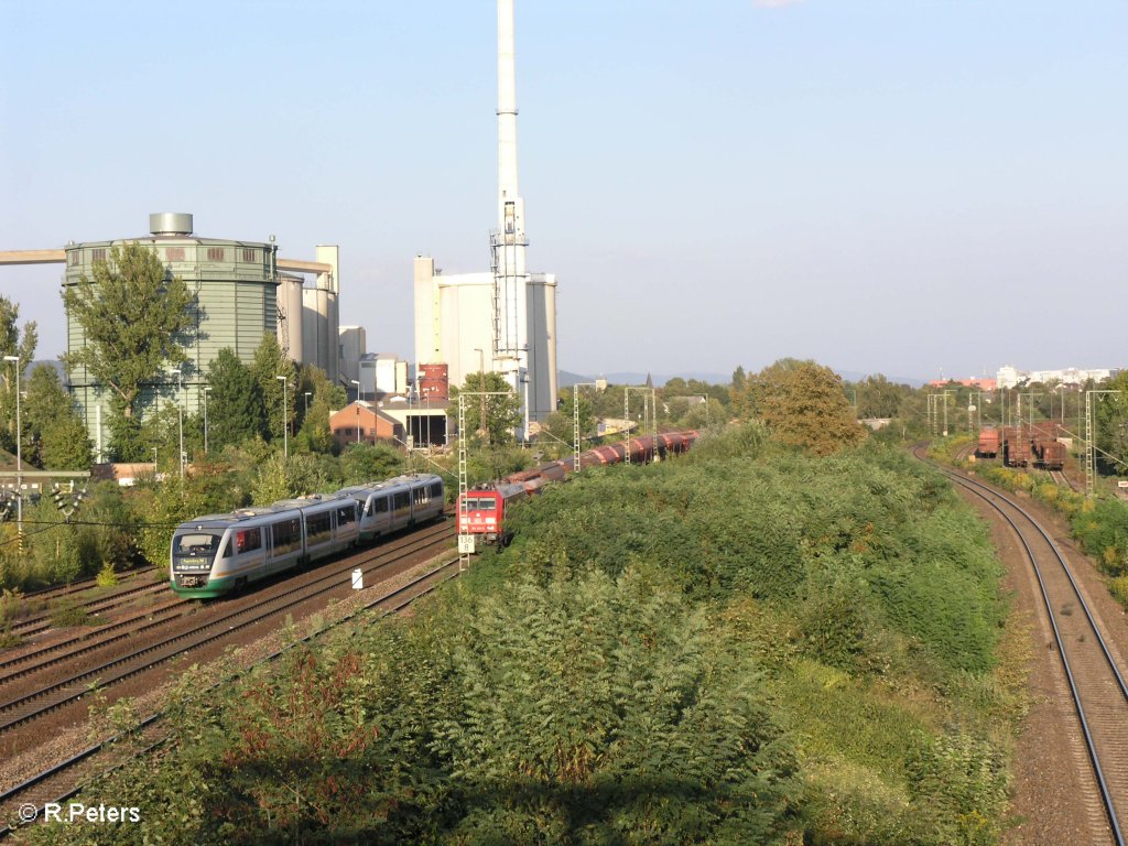  VT03+VT07 VBG86567 nach Regensburg bei Einfahrt in Regensburg. 27.08.09