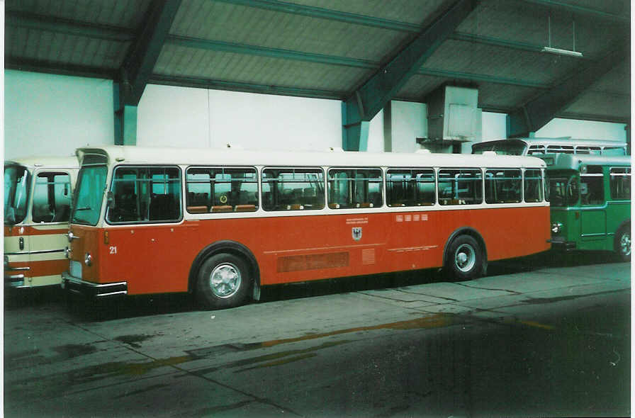 (001'931) - AFA Adelboden - Nr. 21/BE 345'173 - FBW/Tscher (ex P 25'508) im Oktober 1987 im Autobahnhof Adelboden