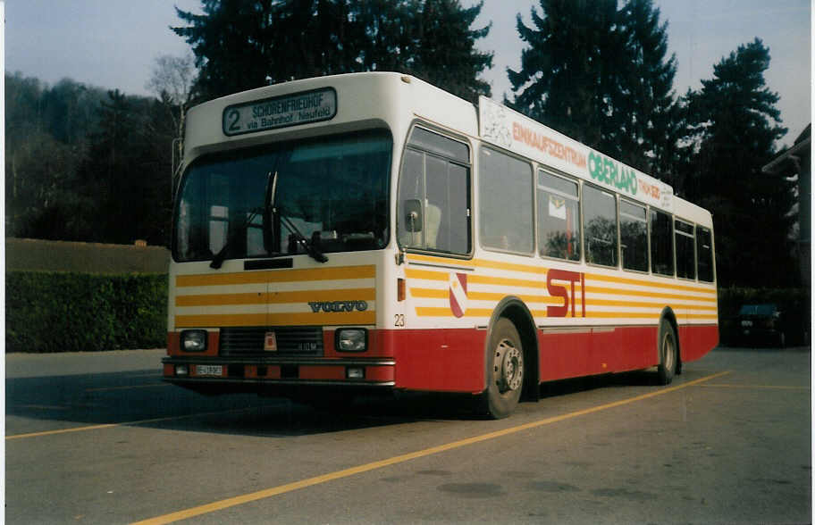 (016'316) - STI Thun - Nr. 23/BE 419'023 - Volvo/R&J am 3. M�rz 1997 bei der Schiffl�ndte Thun